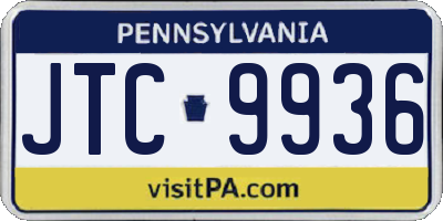 PA license plate JTC9936