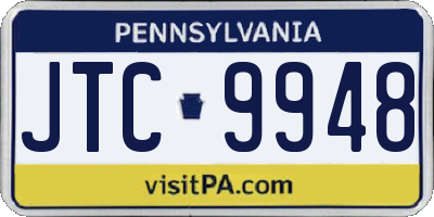 PA license plate JTC9948