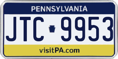 PA license plate JTC9953