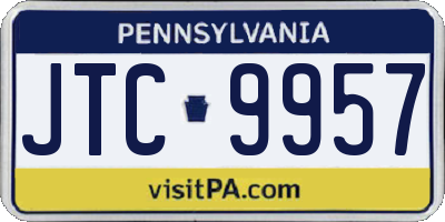 PA license plate JTC9957