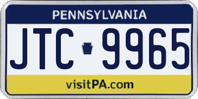 PA license plate JTC9965