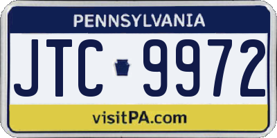 PA license plate JTC9972