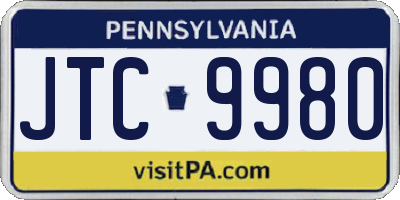 PA license plate JTC9980