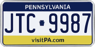 PA license plate JTC9987