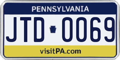 PA license plate JTD0069