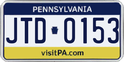 PA license plate JTD0153