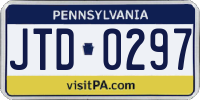 PA license plate JTD0297