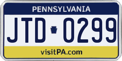 PA license plate JTD0299