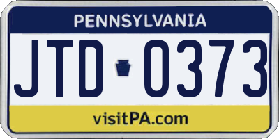 PA license plate JTD0373