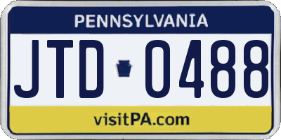 PA license plate JTD0488
