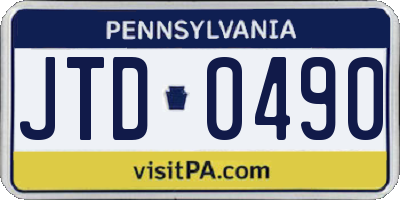 PA license plate JTD0490