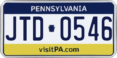 PA license plate JTD0546