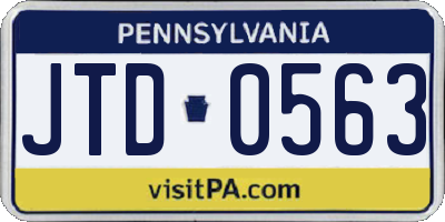 PA license plate JTD0563