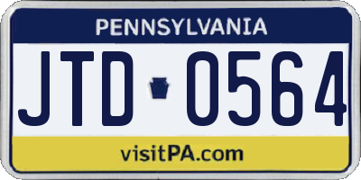 PA license plate JTD0564