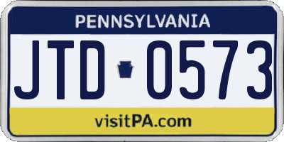 PA license plate JTD0573