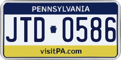 PA license plate JTD0586