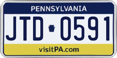 PA license plate JTD0591