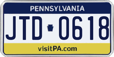 PA license plate JTD0618