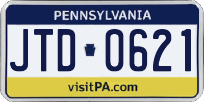 PA license plate JTD0621