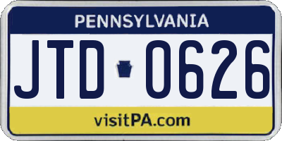 PA license plate JTD0626