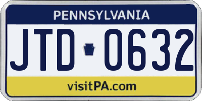 PA license plate JTD0632