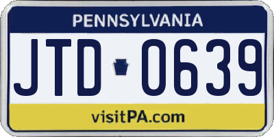 PA license plate JTD0639