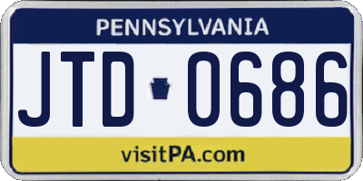 PA license plate JTD0686