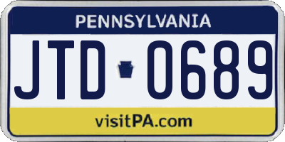 PA license plate JTD0689