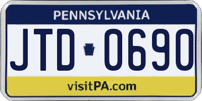 PA license plate JTD0690