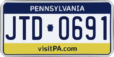 PA license plate JTD0691