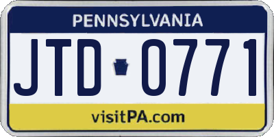 PA license plate JTD0771