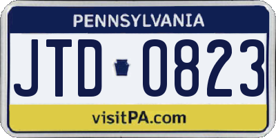 PA license plate JTD0823