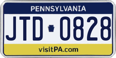 PA license plate JTD0828