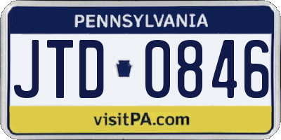 PA license plate JTD0846