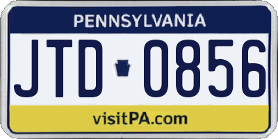 PA license plate JTD0856
