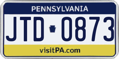 PA license plate JTD0873