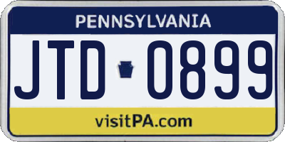 PA license plate JTD0899