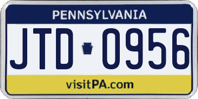 PA license plate JTD0956