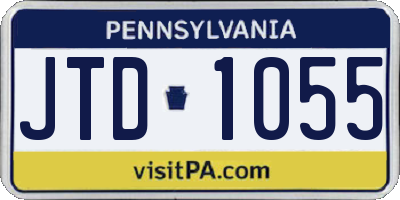 PA license plate JTD1055