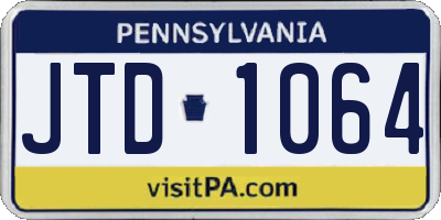 PA license plate JTD1064
