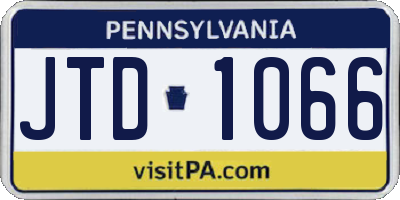 PA license plate JTD1066