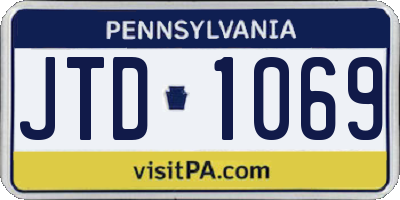 PA license plate JTD1069