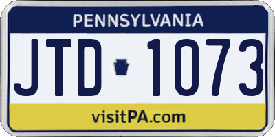 PA license plate JTD1073