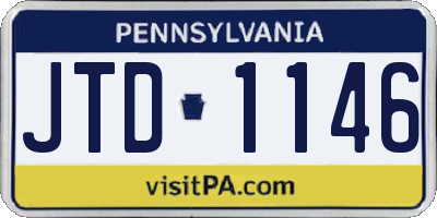 PA license plate JTD1146