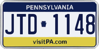 PA license plate JTD1148