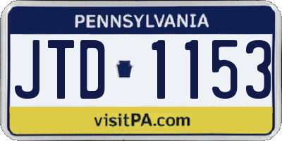 PA license plate JTD1153