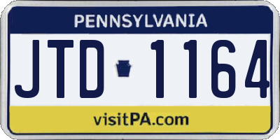 PA license plate JTD1164