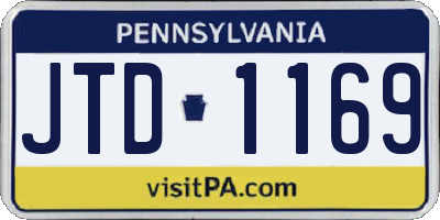 PA license plate JTD1169