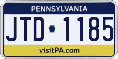 PA license plate JTD1185