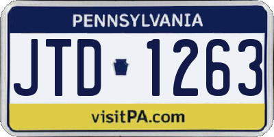 PA license plate JTD1263